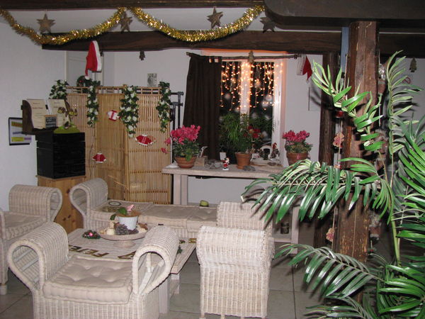 The reception area re-designed for Christmas