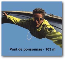 Bungee jumping in Ponsonnas (90 km from the g&icirc;te)